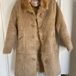 Vintage y2k Early 2000’s Cherokee Tan Faux Suede and Shearling Jacket